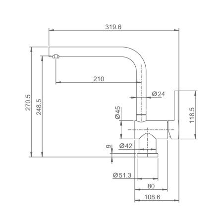 Смеситель для кухни Splenka S205 S205.40 на мойку хром