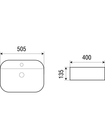 Раковина из сантехнического фаянса WeltWasser WW SK 10000003823 50х40 подвесная цвет белый 1 отверстие под смеситель