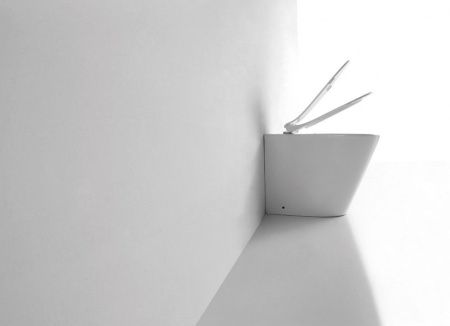 Унитаз приставной CeramaLux 3178 белый с сиденьем микролифт безободковый каскадный смыв