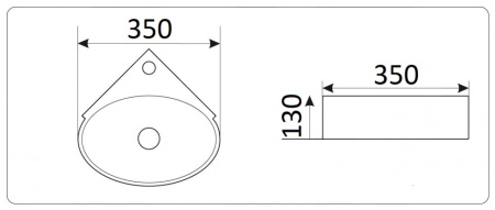 Раковина из санфаянса CeramaLux 9359 35х35 подвесная цвет белый 1 отверстие под смеситель