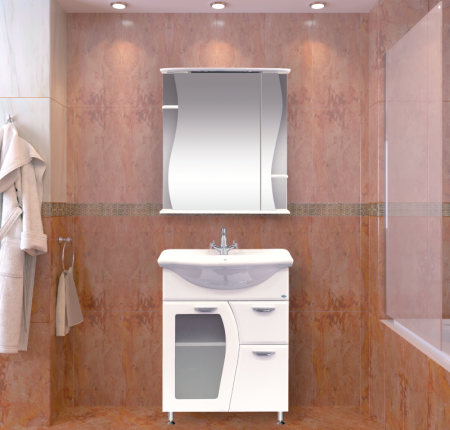 Зеркало-шкаф Misty Зеркала-шкафы Э-Лиа02065-01СвЛ 70х70 подвесной цвет белый