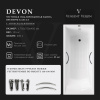 Ванна чугунная Vinsent Veron Devon VDV1757545H/E60327CH-AS 175х75 пристенная прямоугольная с ножками с ручками