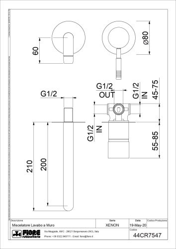 Смеситель Fiore Xenon 44NN7547 встраиваемый в стену черный матовый - фото 2