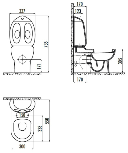 Чаша унитаза напольная Creavit DUCKY DC360-00CB00E-0000 цвет Белый - фото 2