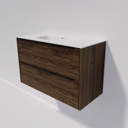 Тумба с раковиной La Fenice TESORO NFNC-01-TES-DGT-100-2-3-100 100х50 подвесная цвет коричневый