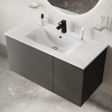 Тумба с раковиной Iddis Bild BIL10G0i95K 100х50 подвесная цвет серый