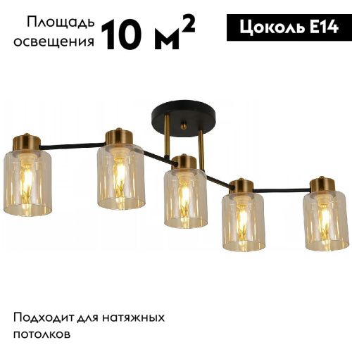 Люстра потолочная Illumico IL6111-5COU-79 BK GD Qui - фото 2
