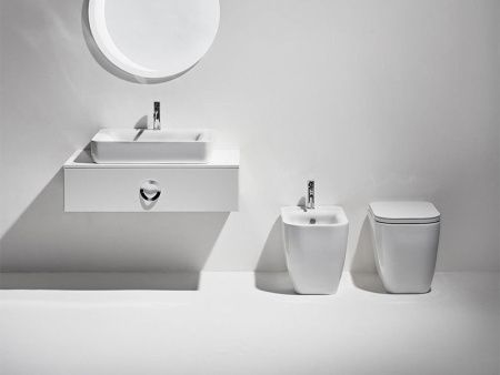 Чаша унитаза приставная Simas HE 01 bia цвет белый без сиденья безободковая душевой смыв