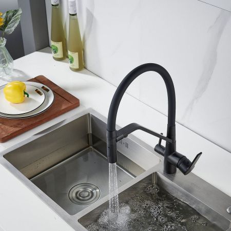 Смеситель для кухни Shevanik S278H на мойку черный