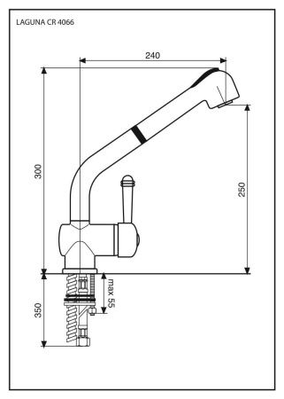 Смеситель для кухни Emmevi Laguna 4066/CR на мойку хром