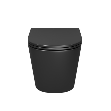 Унитаз подвесной Grossman Торнадо GR-4478BMSQ черный матовый с сиденьем микролифт безободковый смыв торнадо