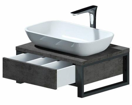 Тумба под раковину 1MarKa Grunge Loft Ц0000001581 60х50 подвесная цвет серый