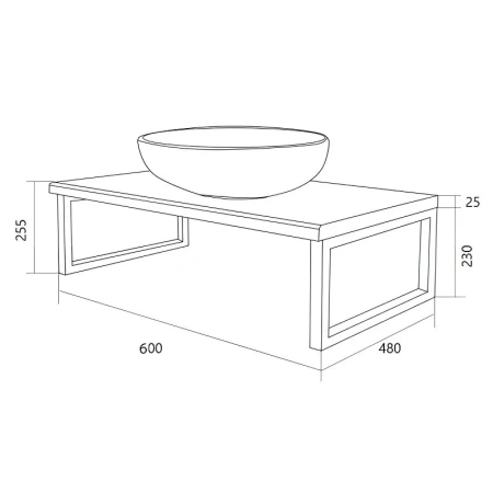 Столешница 1MarKa Grunge Loft Ц0000001585 60х50 накладная цвет серый