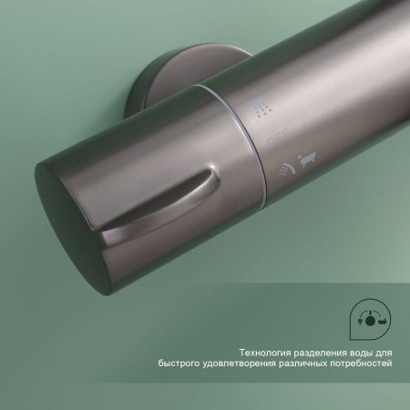 Душевая стойка Splenka S223.26.09 настенная цвет серый с термостатом