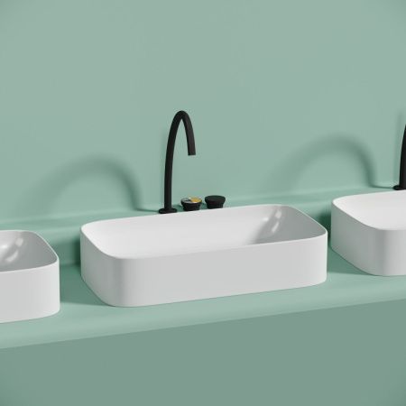 Раковина из сантехнического фарфора Ceramica Nova ELEMENT CN6054MW 70х40 накладная цвет белый без отверстий под смеситель