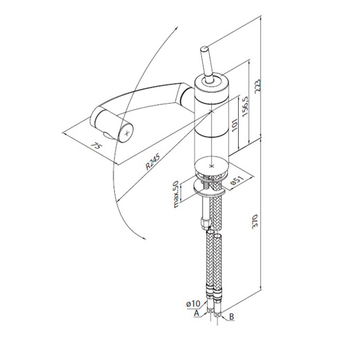 Смеситель для кухни Damixa Arc 290007364 на раковину/на столешницу черный без термостата - фото 5