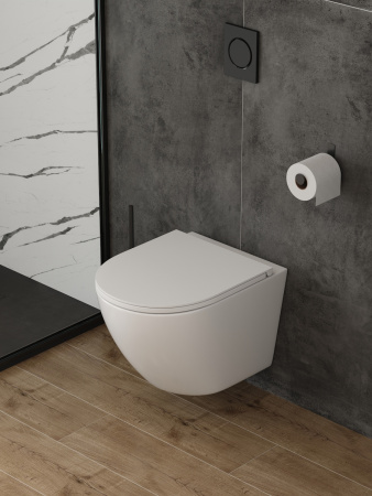 Унитаз подвесной Teymi Lina T40110 белый с сиденьем микролифт безободковый смыв торнадо