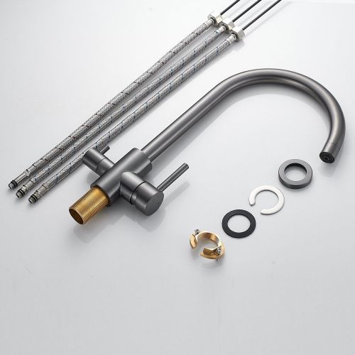 Смеситель для кухни Raffine F108T на мойку оружейная сталь - фото 4