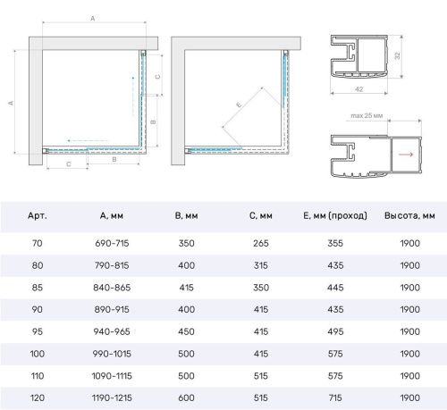 Душевой уголок Vegas-Glass ZA Protec ZA Protec h1900 120 03 10 120х120 стекло матовое профиль золото без поддона - фото 4