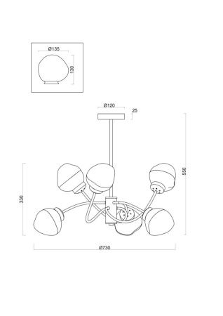 Люстра на штанге Freya Volani FR8017PL-06MG