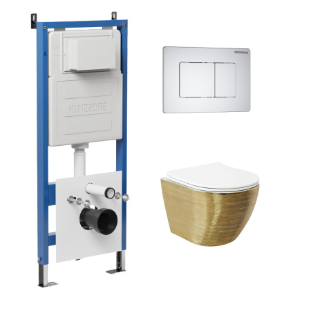 Инсталляция + кнопка смыва + унитаз Grossman Classic 97.4455GWS.04.01M