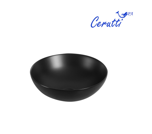 Раковина Cerutti SPA 40 см CR3301MB накладная цвет черный матовый - фото 2