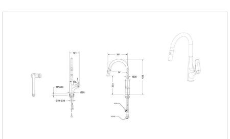 Смеситель для кухни Bravat F7428563CP-ENG на столешницу хром