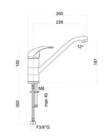 Смеситель для кухни Fiore 43CR4135 на мойку хром