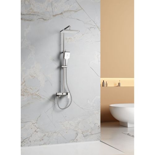 Душевая стойка Splenka S224.24.05 настенная цвет сатин - фото 4