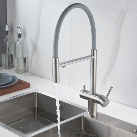 Смеситель для кухни Shevanik S178L на мойку сатин