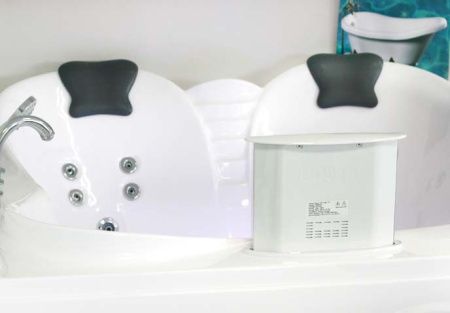 Ванна акриловая гидромассажная Gemy G9089 O R 185х185 пристенная квадратная с каркасом