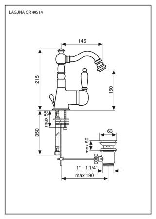 Смеситель Emmevi Laguna 40514/OR на биде золото