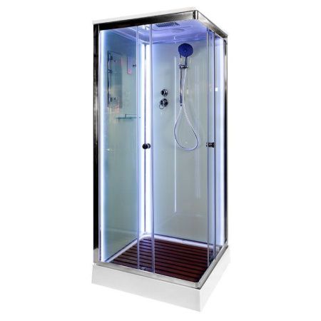 Душевая кабина AvaCan K401SLED 100х100 квадратная с крышей ориентация универсальная