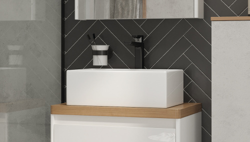 Раковина из фаянса Velvex 7072 46х23 накладная цвет белый без отверстий под смеситель - фото 4