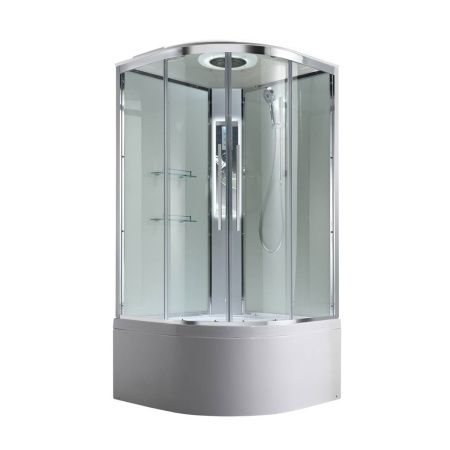 Душевая кабина AvaCan EM EM5080LEDT 80х80 четверть круга с крышей ориентация универсальная