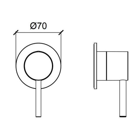 Смеситель для душа Almar Modular E180140.NB встраиваемый в стену никель (внешняя часть)