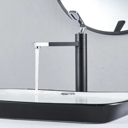 Смеситель для раковины Shevanik S6611H на столешницу черный/хром - фото 4