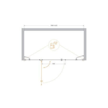 Душевая дверь Cezares VERONA VERONA-W-B-13-40+60/40-P-Cr-L 140х195 стекло рифленое профиль хром