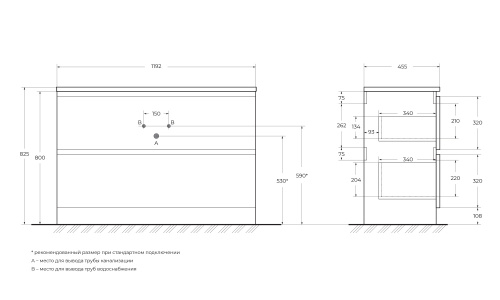 Тумба под раковину BelBagno Albano ALBANO-1200-2C-PIA-BL 120х45х81 цвет белый - фото 2