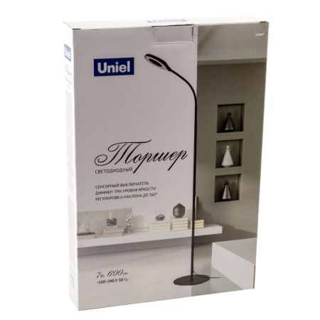 Торшер Uniel ULM-T610 ULM-T610 7W/4500K/DIM BLACK