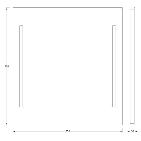Зеркало Evoform Lumline BY 2016 70х80 подвесное
