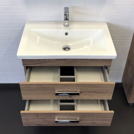 Тумба с раковиной Comforty Никосия 00-00008855CF 70х50 подвесная цвет коричневый