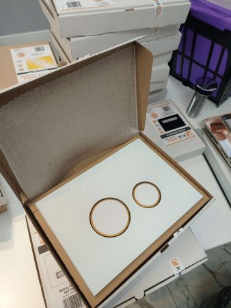 Клавиша смыва механическая KK POL Vitrum Grande V4 Orbis SPP/046/0/K цвет белый/золото