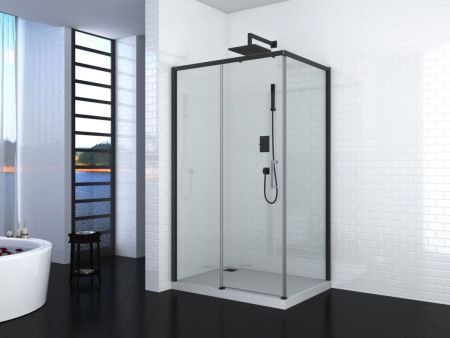 Душевой уголок Cerutti SPA VITO110B-L 110х80 стекло прозрачное профиль черный без поддона