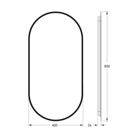 Зеркало с подсветкой Defesto AURA DF 2932 40х80 подвесное
