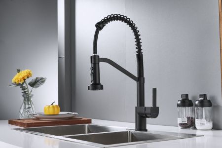 Смеситель для кухни Shevanik S963H на мойку черный