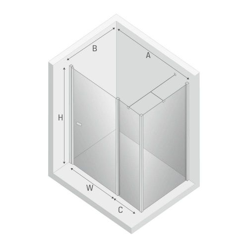 Душевой уголок New Trendy NEW SOLEO Chrome K-0721 100х70 стекло прозрачное профиль хром без поддона - фото 3