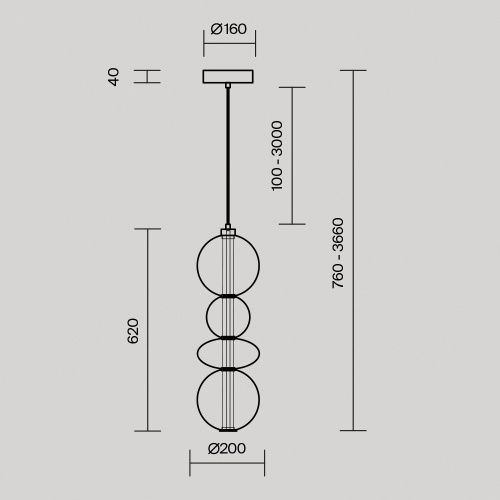 Светильник подвесной Maytoni Futuro Modern MOD307PL-L36BS3K - фото 2
