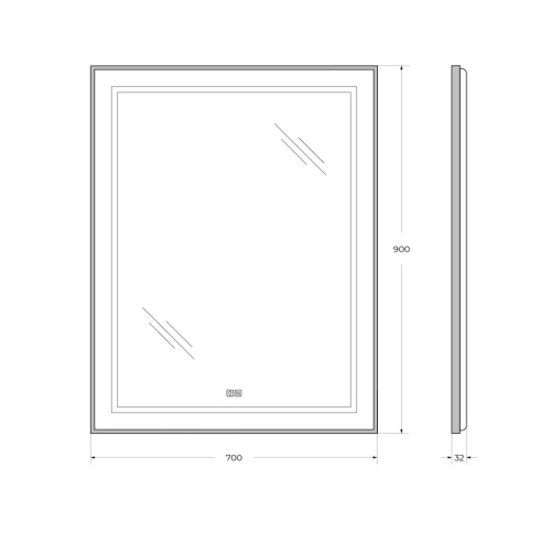 Зеркало BelBagno Kraft SPC-KRAFT-700-900-LED-TCH-WARM-NERO 70х90 - фото 5