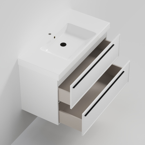 Тумба с раковиной La Fenice Elba TWIN NFNC-01-ELB-B-100-2-3-100 101х62х49 подвесная цвет белый - фото 2